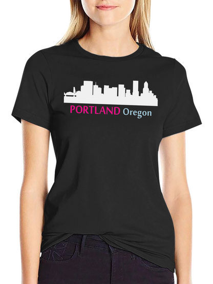 Portland Oregon Skyline Graphic Tee - Black