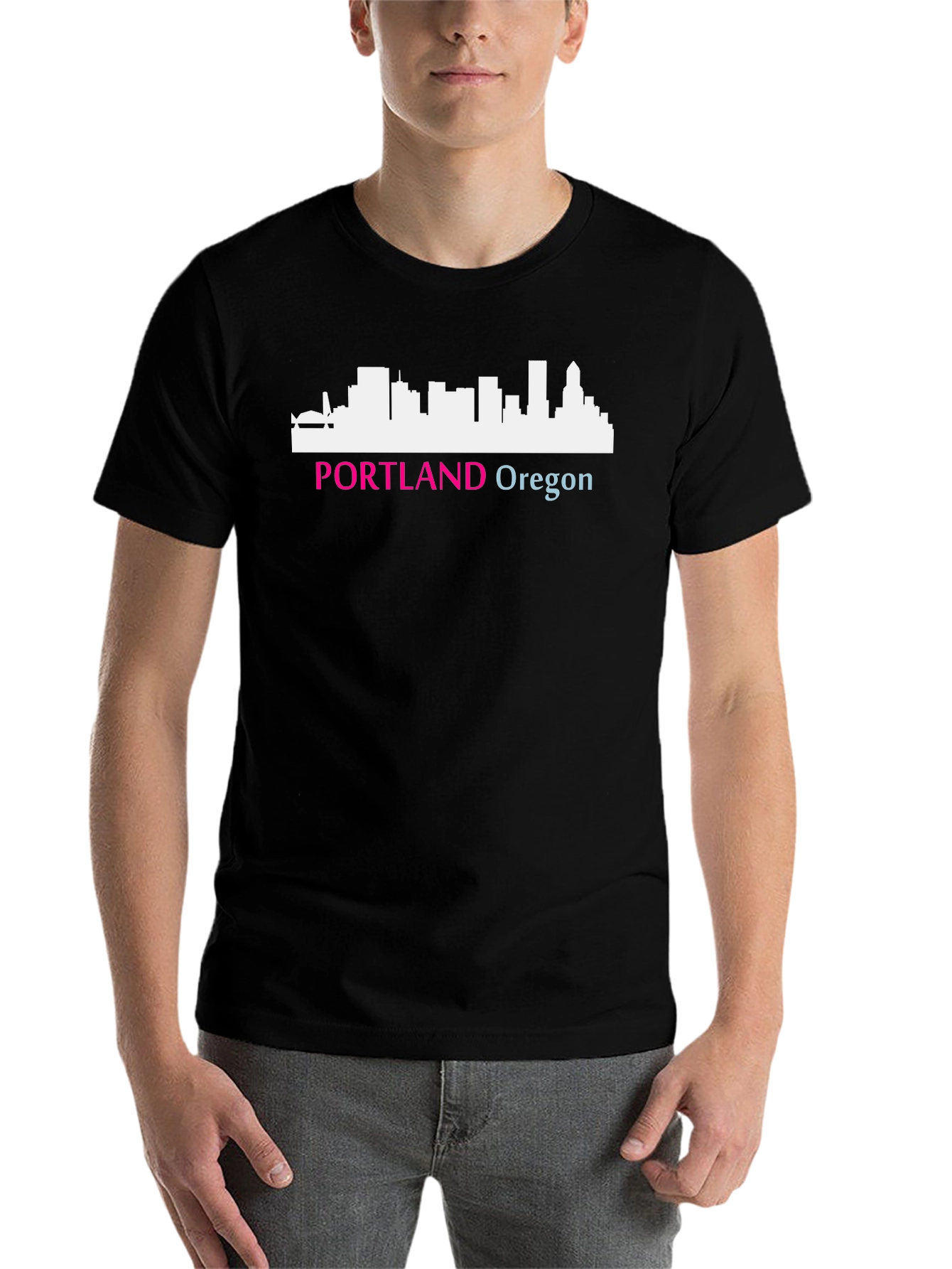 Portland Oregon Skyline Graphic Tee - Black