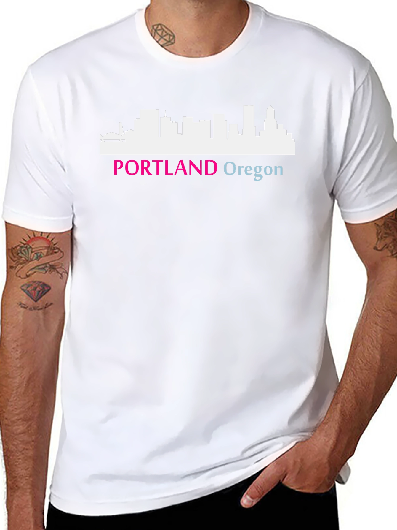 Portland Oregon Skyline Graphic Tee - Black