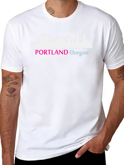 Portland Oregon Skyline Graphic Tee - Black