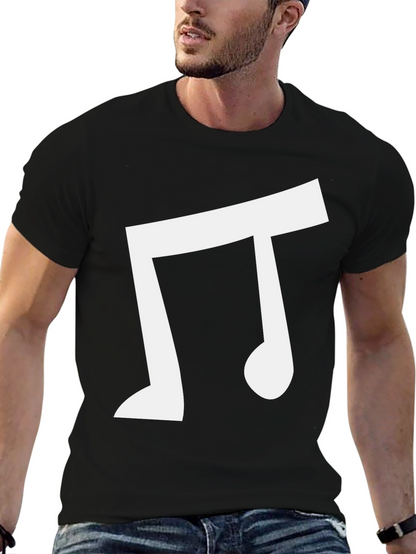 Musical Note Graphic Tee - Casual Black T-Shirt