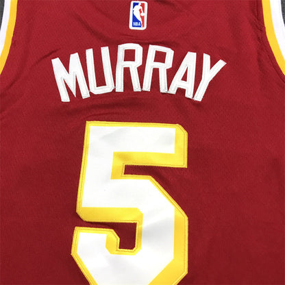 Men's Atlanta Hawks Dejounte Murray #5 Red Swingman Jerseys - Icon Edition