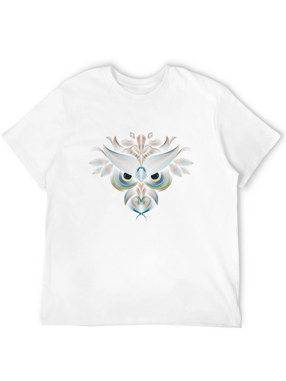 Geometric Owl Graphic Print Tee - Modern Art Shirt