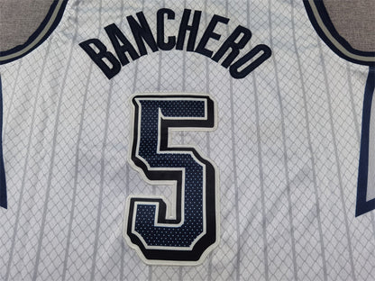 Men's Orlando Magic Paolo Banchero #5 Silver 2024/25 Swingman Player Jerseys - City Edition