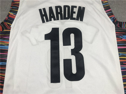 Men's Brooklyn Nets James Harden #13 White Swingman Jerseys - City Edition
