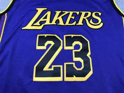 Men's Los Angeles Lakers LeBron James #23 Purple Swingman Jerseys - Statement Edition