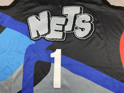 Men's Brooklyn Nets Mikal Bridges #1 Black 2023/24 Swingman Jerseys - City Edition