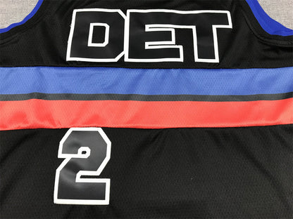 Men's Detroit Pistons Cade Cunningham #2 Black 2022/23 Fast Break Player Jerseys - Statement Edition