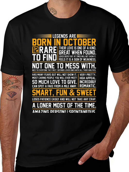 Legends Born in October Graphic Tee - Rare & Great!