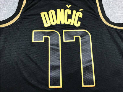 Men's Dallas Mavericks Luka Doncic #77 NBA Black Swingman Jerseys