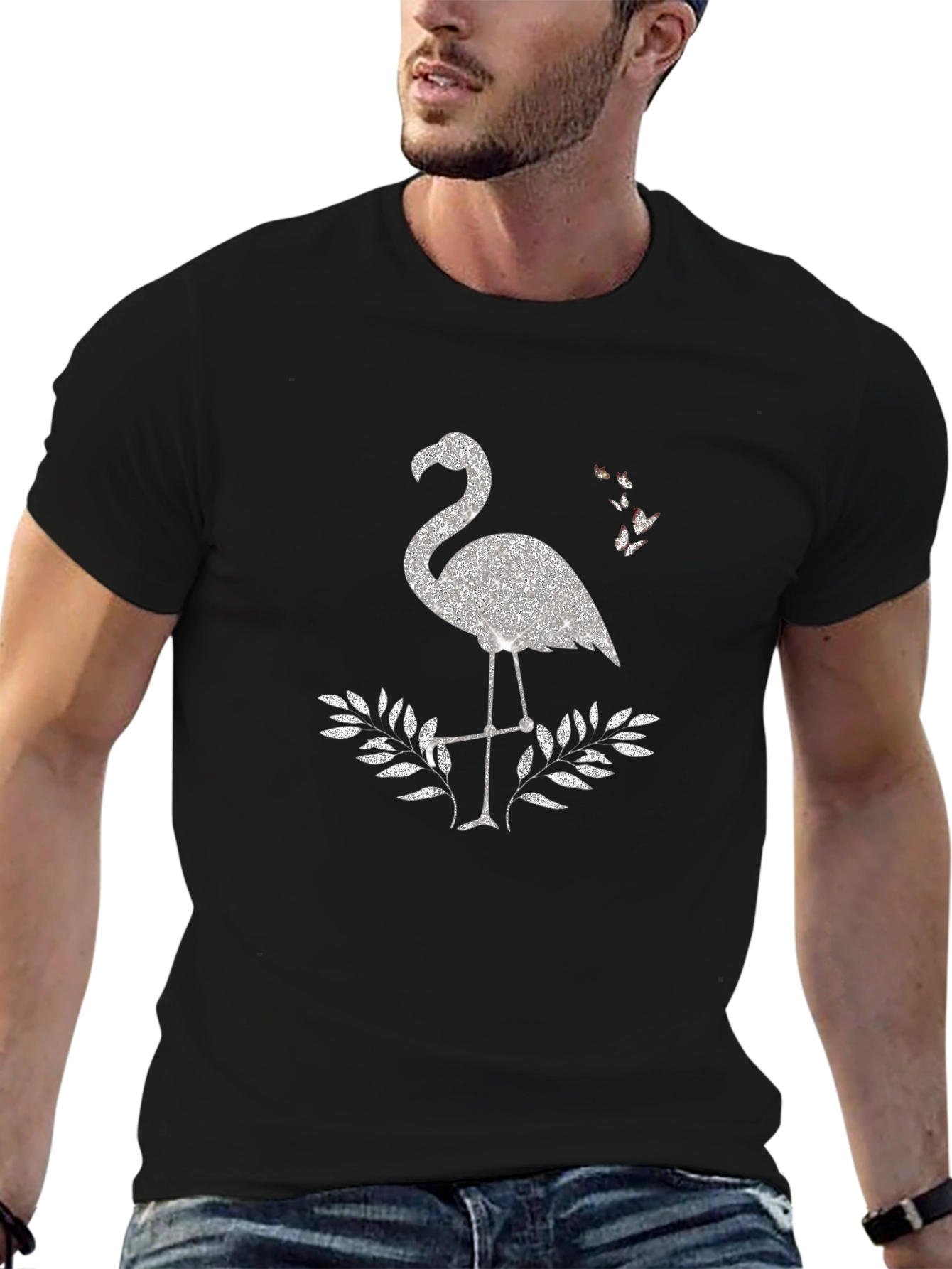 Flamingo Sparkle Graphic Tee