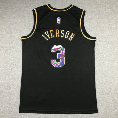 Men's Philadelphia 76ers Allen Iverson #3 Black Swingman Player Jerseys