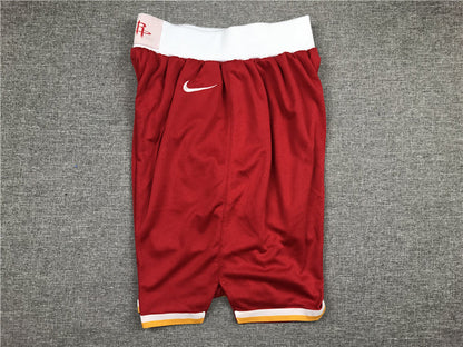 Men's Houston Rockets Red Throwback Basketball Shorts1