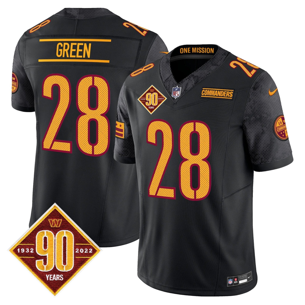 Men???s Washington Commanders 90th Anniversary Vapor Limited Jersey V4 ??? All Stitched
