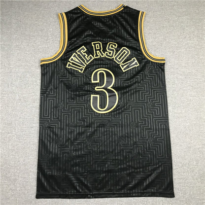 Men's Philadelphia 76ers Allen Iverson Black 2000-01 Hardwood Classics Jerseys