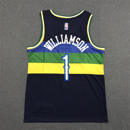 Men's New Orleans Pelicans Zion Williamson #1 Navy Swingman Jerseys