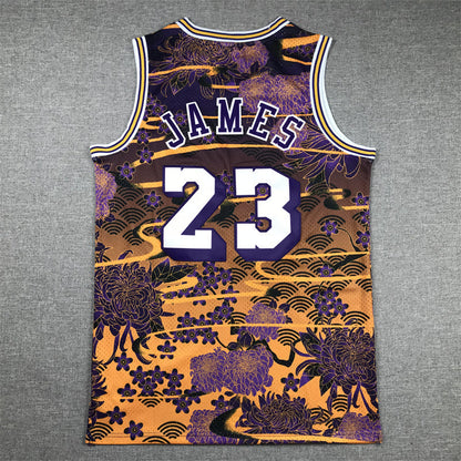 Men's Los Angeles Lakers LeBron James #23 Year of Rabbit Edition Hardwood Classics Swingman Jerseys