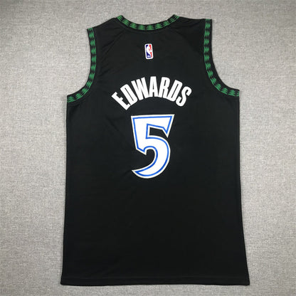 Men's Minnesota Timberwolves Anthony Edwards #5 Black Swingman Jerseys