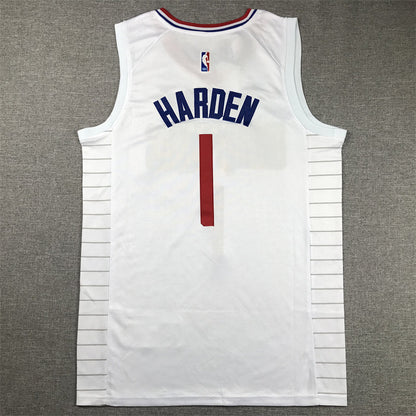 Men's LA Clippers James Harden #1 White Swingman Jerseys - Association Edition