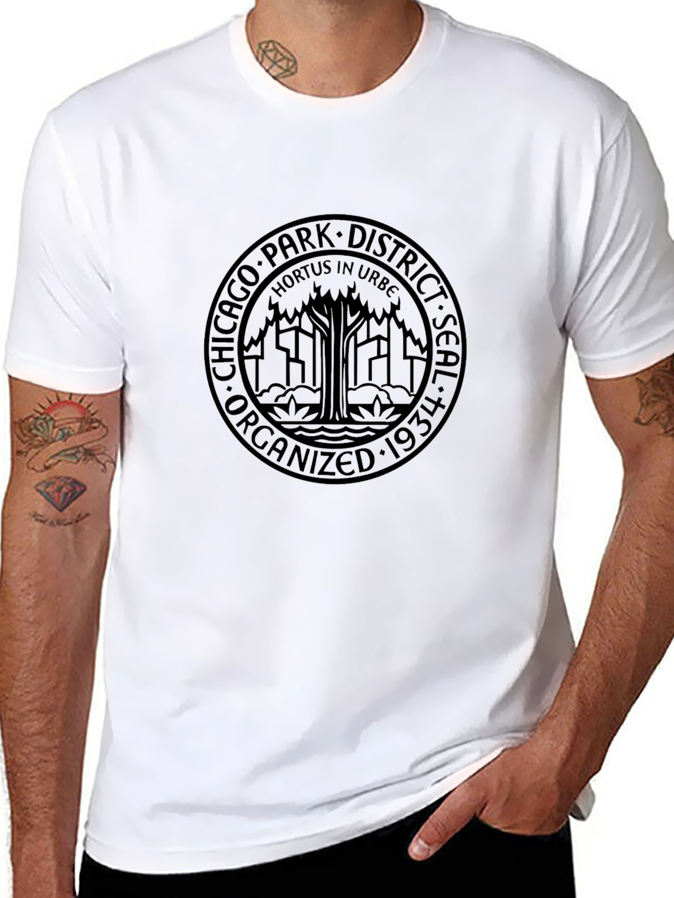 Chicago Park District Seal Black T-Shirt