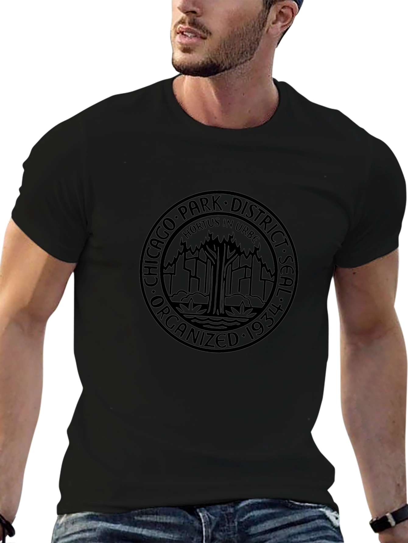 Chicago Park District Seal Black T-Shirt