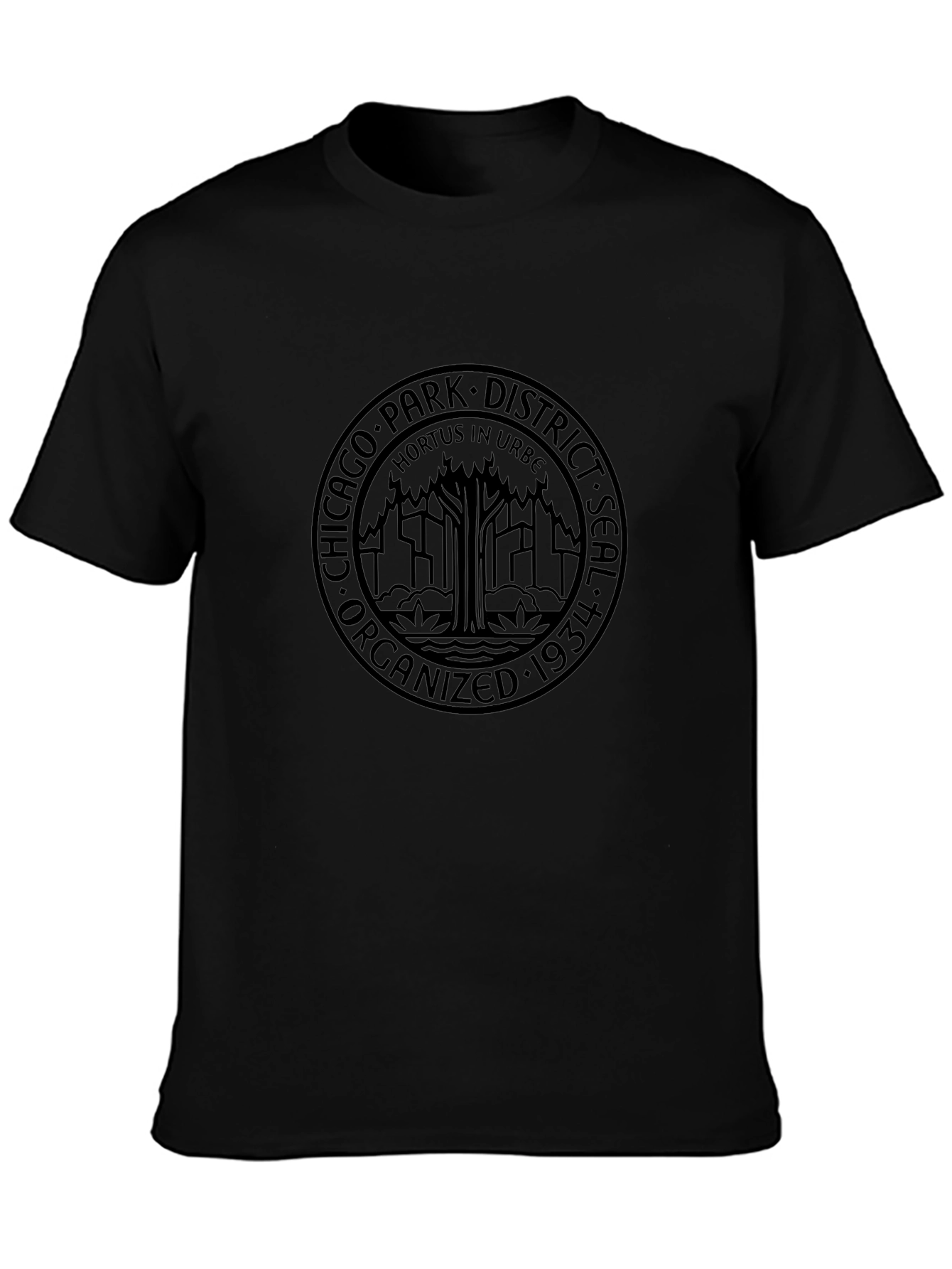 Chicago Park District Seal Black T-Shirt