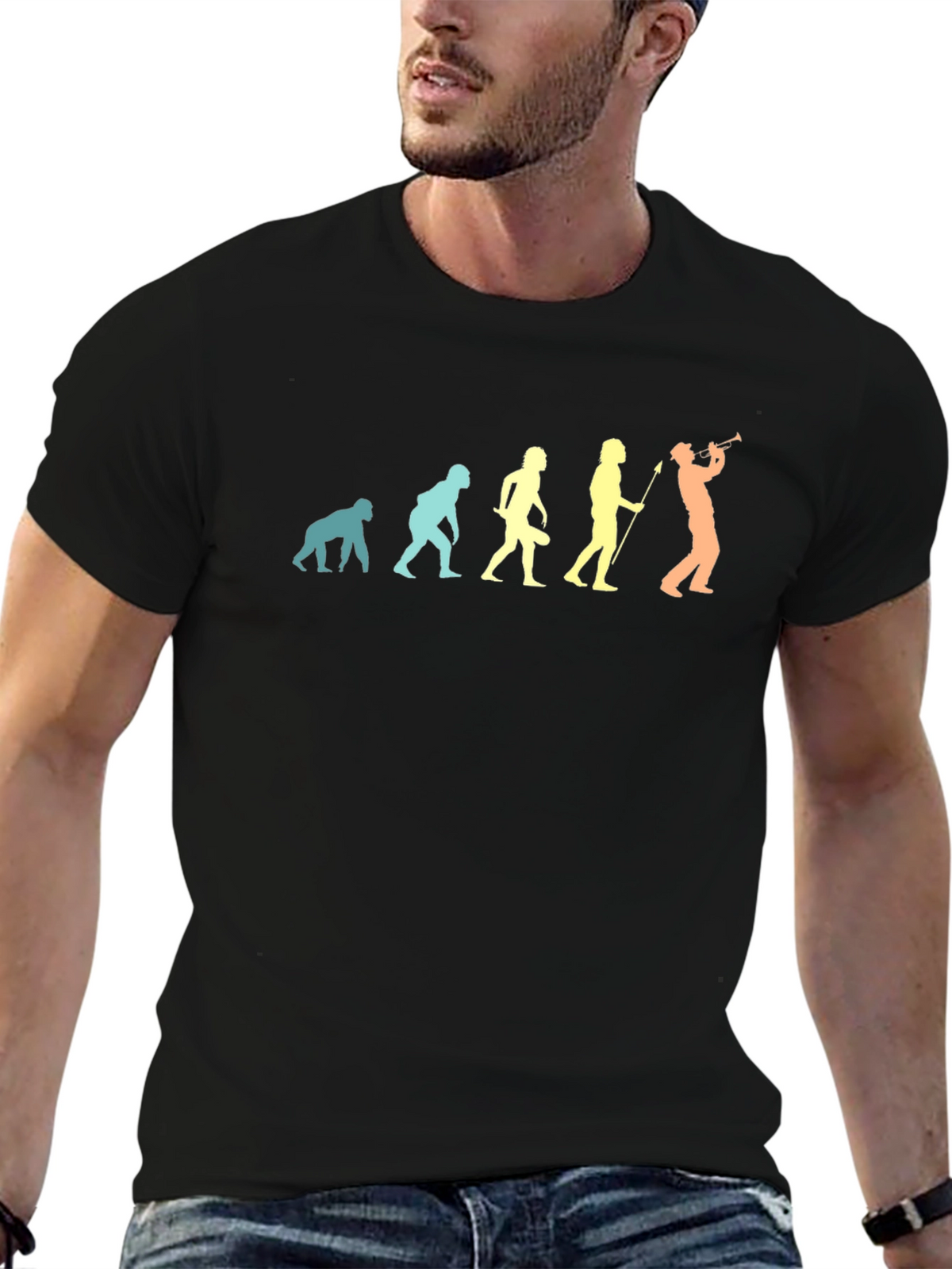 Evolution of Music Mens Black T-Shirt