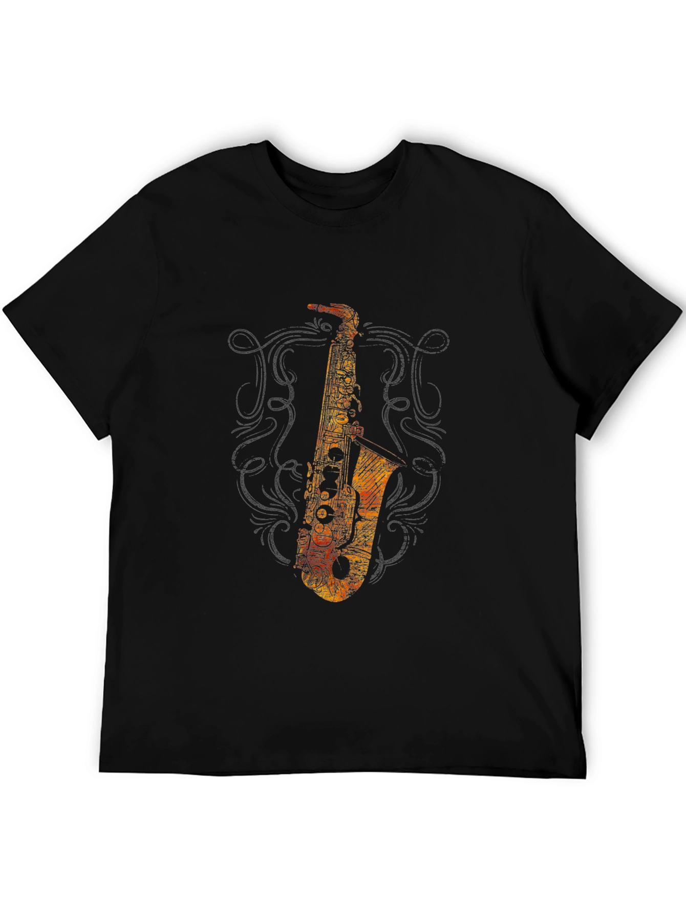 Saxophone Graphic Black T-Shirt
