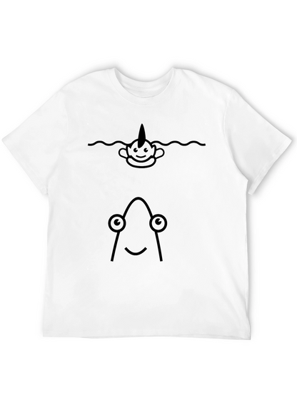 Funny Narwhal & Angler Fish Graphic T-Shirt