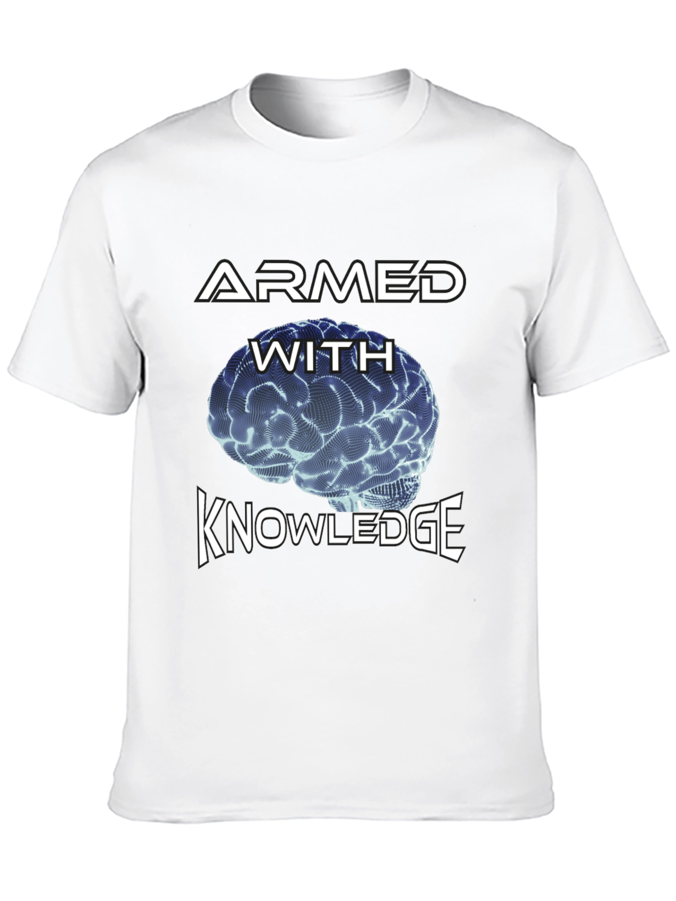 Armed With Knowledge Brain Graphic Tee