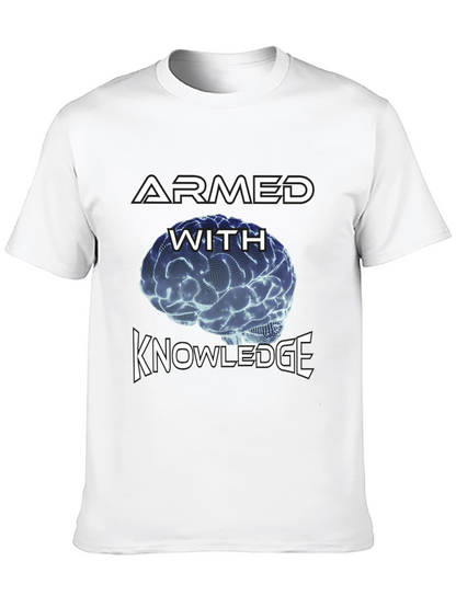 Armed With Knowledge Brain Graphic Tee