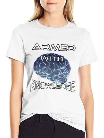Armed With Knowledge Brain Graphic Tee