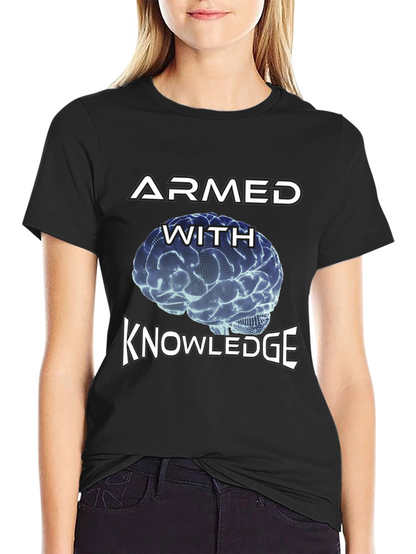 Armed With Knowledge Brain Graphic Tee