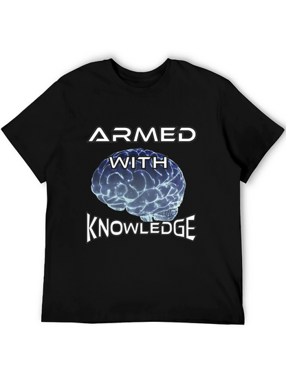 Armed With Knowledge Brain Graphic Tee