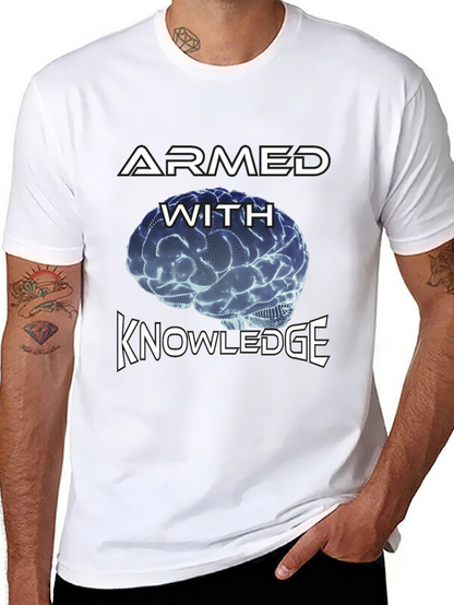 Armed With Knowledge Brain Graphic Tee