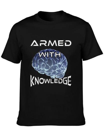 Armed With Knowledge Brain Graphic Tee