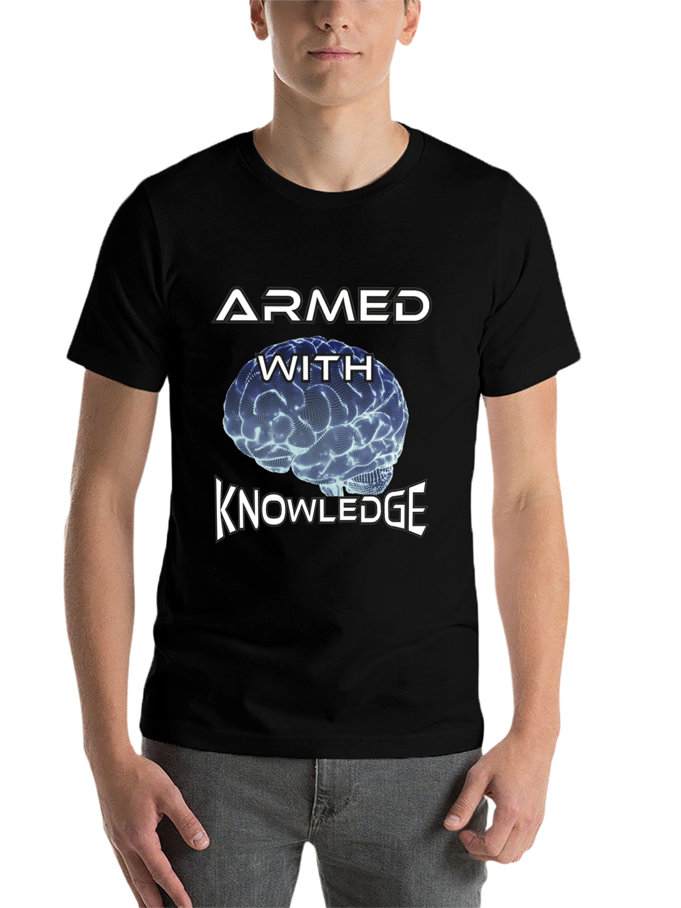 Armed With Knowledge Brain Graphic Tee