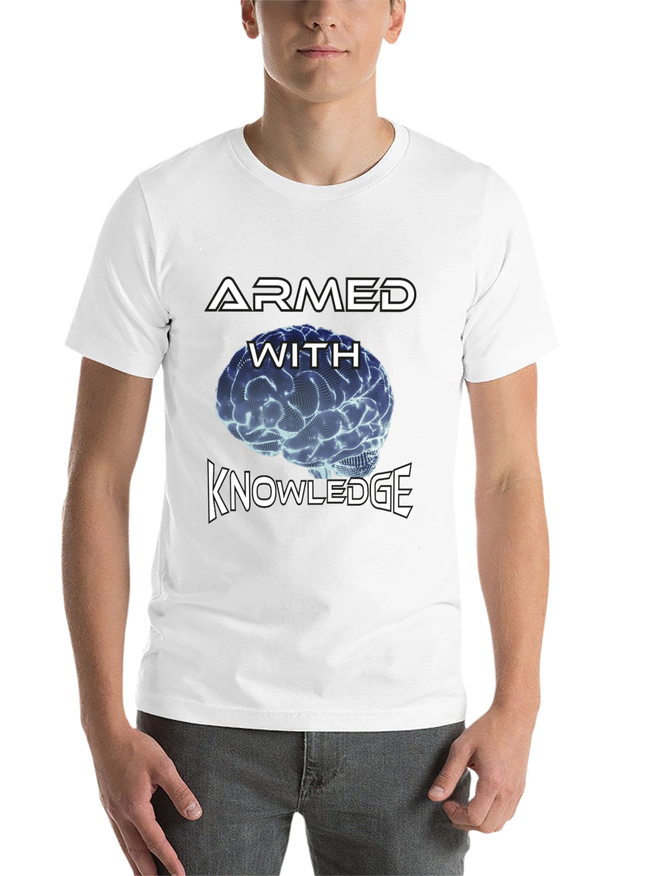 Armed With Knowledge Brain Graphic Tee