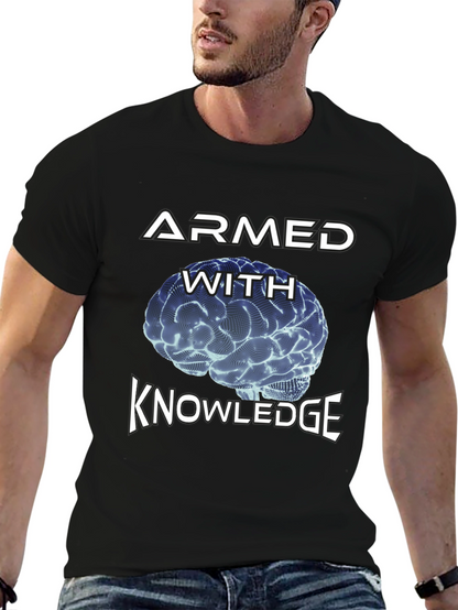 Armed With Knowledge Brain Graphic Tee
