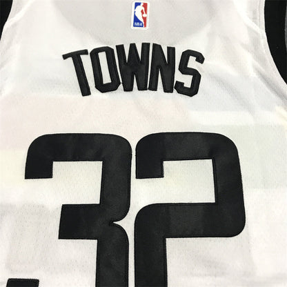 Men's Minnesota Timberwolves Karl-Anthony Towns #32 White Swingman Jerseys - City Edition
