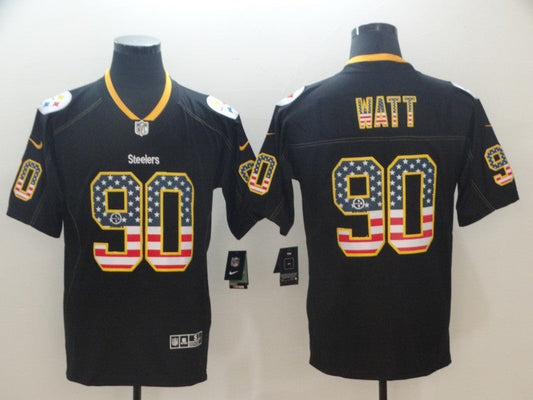 Men's Pittsburgh Steelers T.J. Watt #90 Black Authentic Game Jerseys