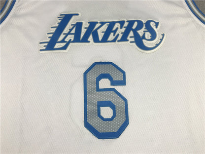 Men's Los Angeles Lakers LeBron James White 2020/21 Swingman Jerseys City Edition