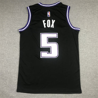 Men's Sacramento Kings De'Aaron Fox Black Fast Break Replica Jerseys City Edition