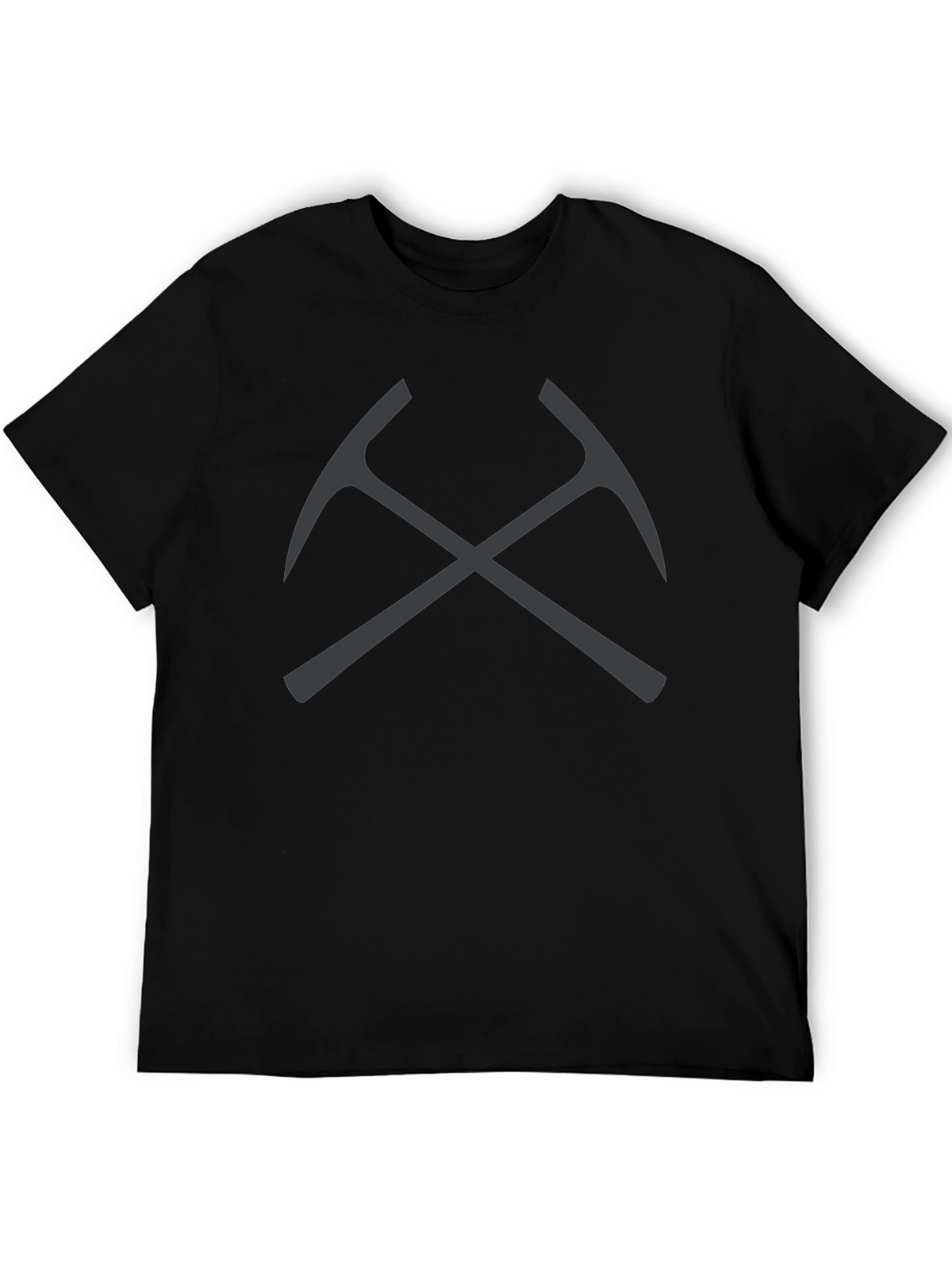 Crossed Pickaxes Graphic Tee - Black Cotton T-Shirt