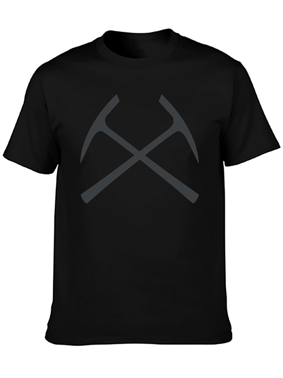 Crossed Pickaxes Graphic Tee - Black Cotton T-Shirt