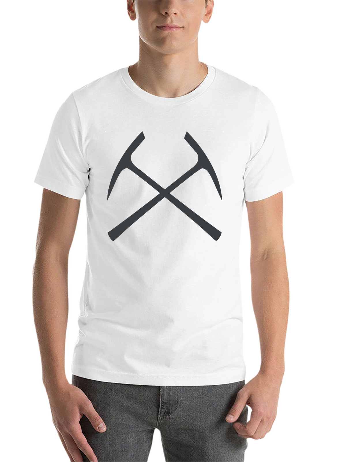 Crossed Pickaxes Graphic Tee - Black Cotton T-Shirt