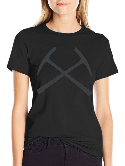Crossed Pickaxes Graphic Tee - Black Cotton T-Shirt