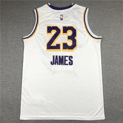 Men's Los Angeles Lakers LeBron James #23 NBA White Swingman Player Jerseys