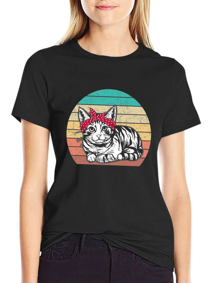 Retro Cat Bandana T-Shirt