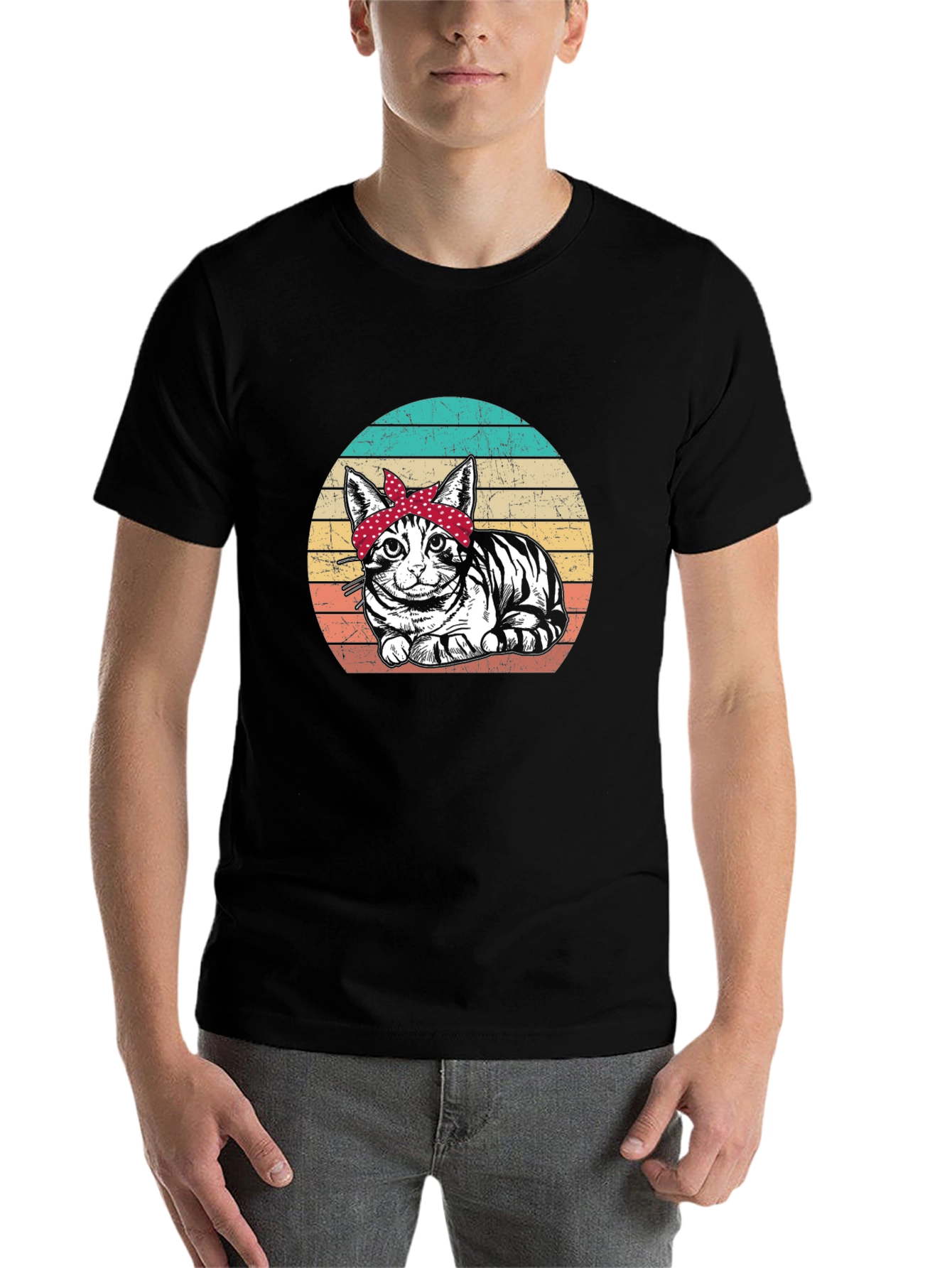 Retro Cat Bandana T-Shirt